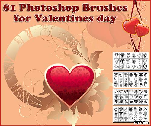 81 Photoshop Brushes for Valentines day